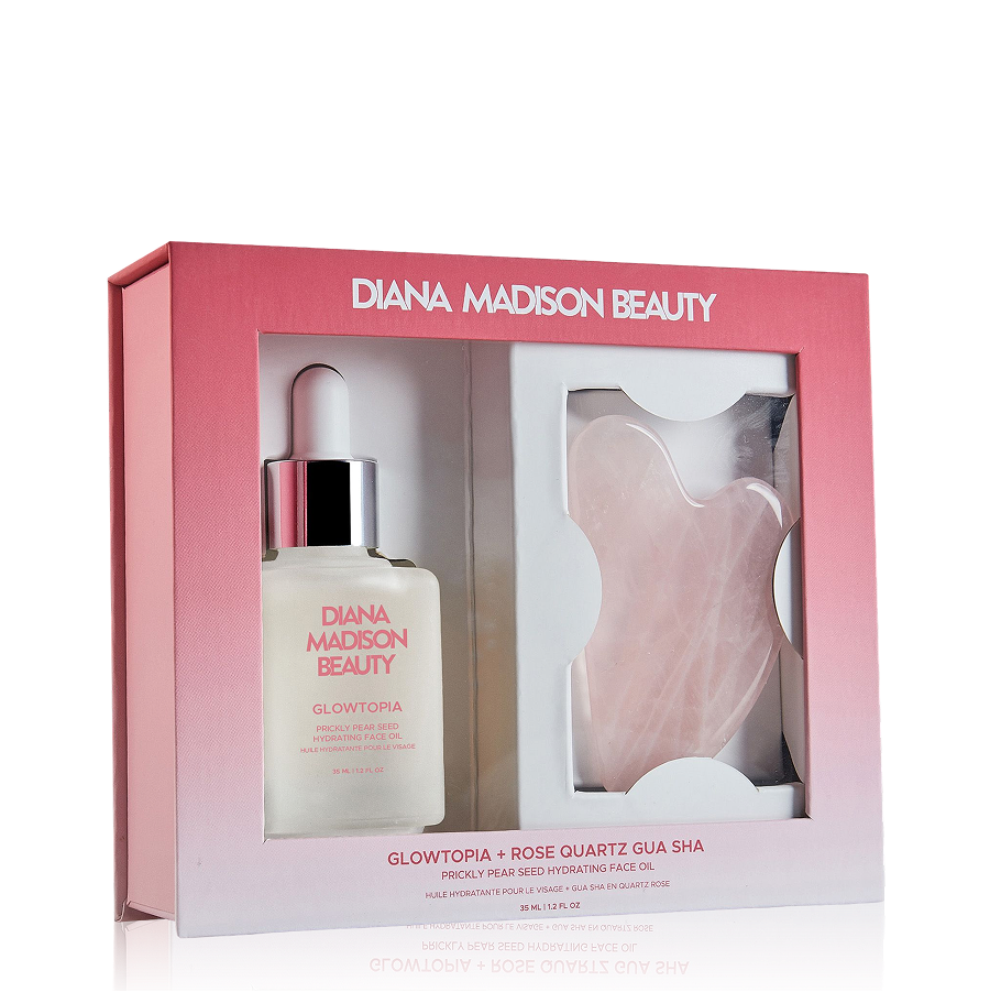 Glowtopia + Rose Quartz Gua Sha Gift Set